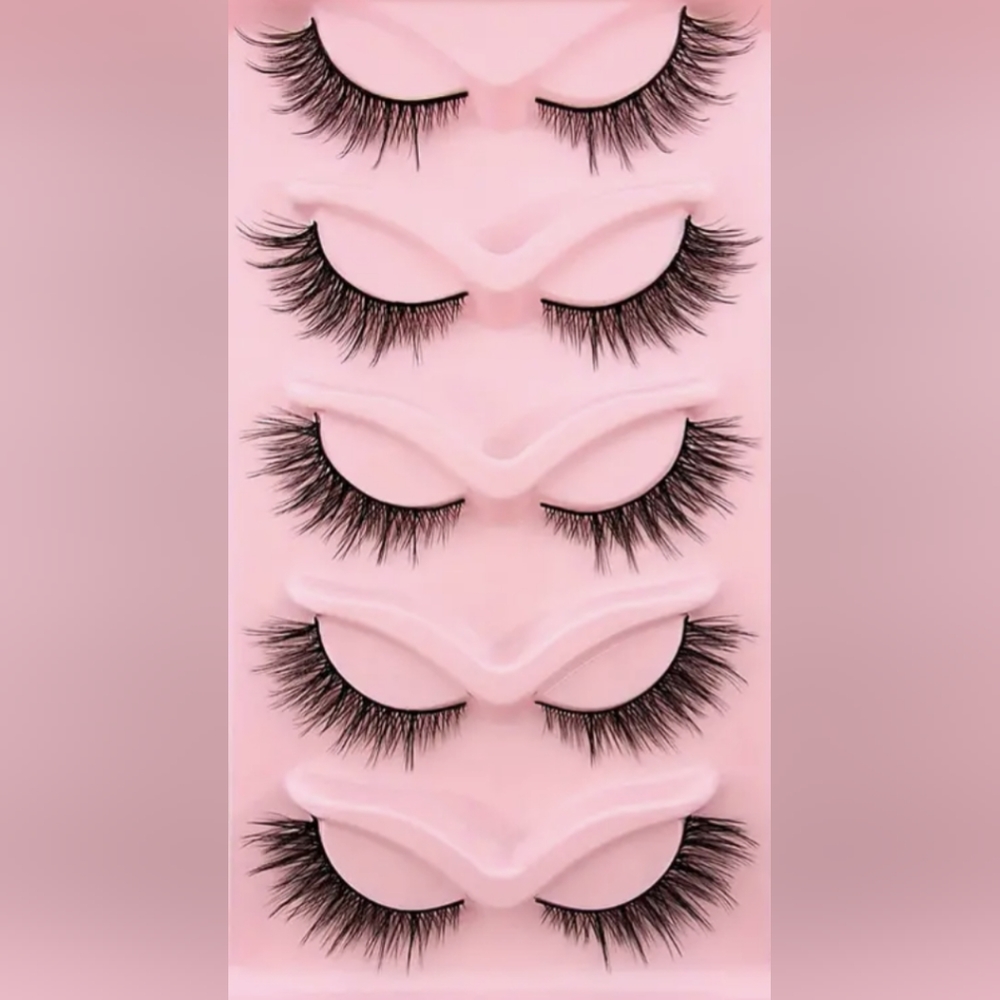 NEW 5 pairs of faux mink cat eye style fluffy lightweight natural looking